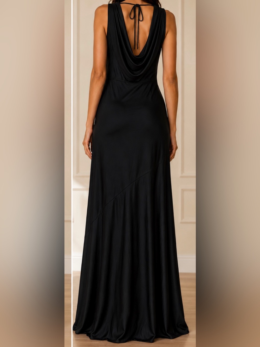 Black Women's Bias-Cut Maxi Skirt M - Picture 3 of 5